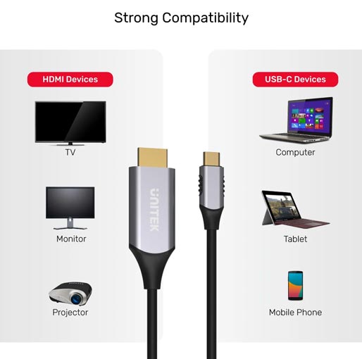 Unitek USB C to HDMI 4K 60Hz Cable Unitek USB C to HDMI 4K 60Hz Cable